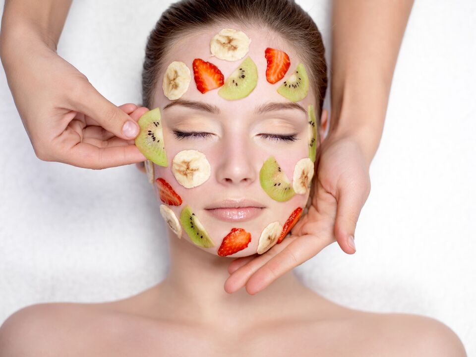 máscara de frutas para rejuvenescimento da pele