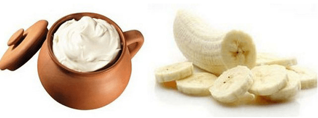Máscara com creme de leite e banana